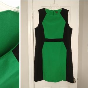 Green and black suit dress